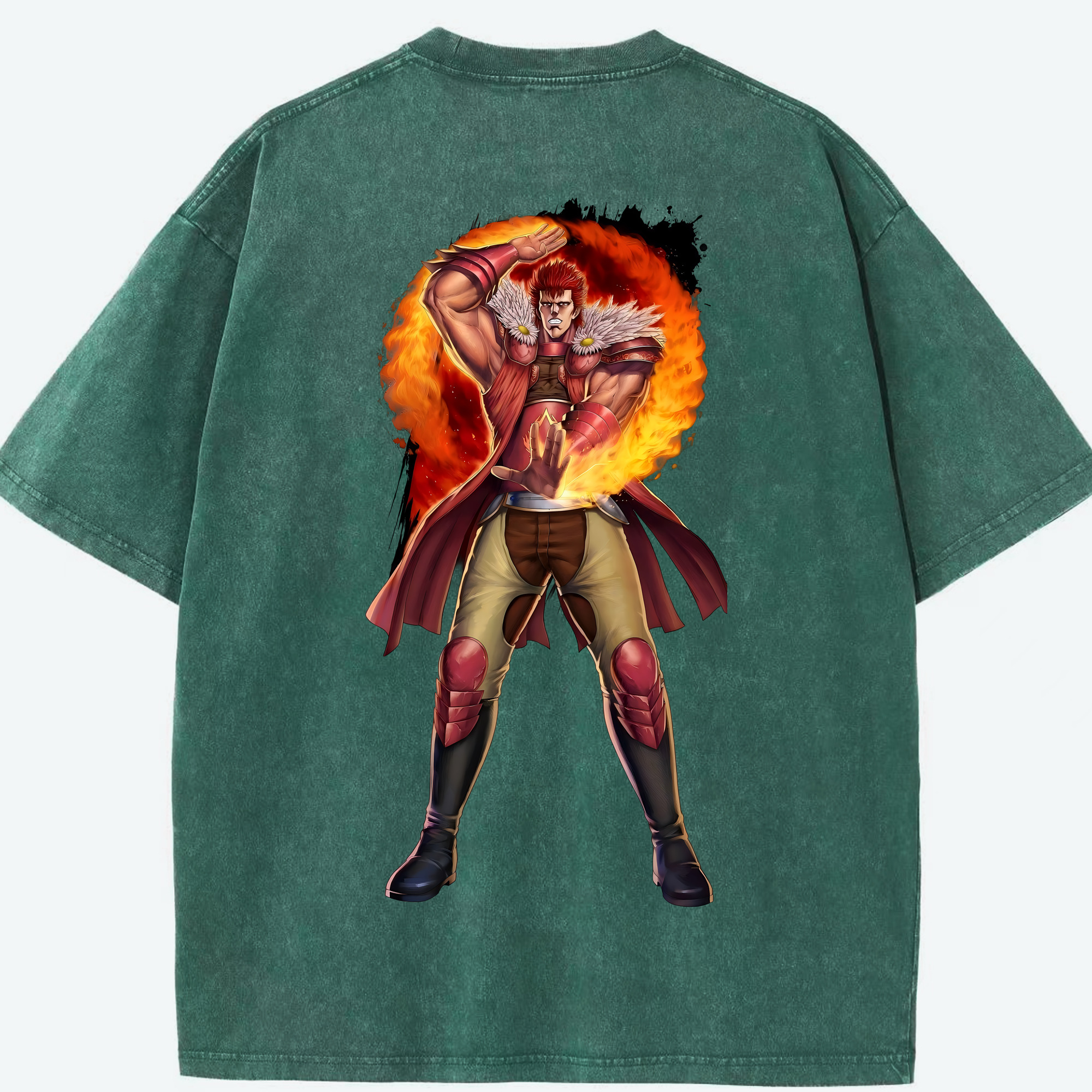 （画像用） 北斗の拳 Fist of the North Star 綿100% ヴィンテージ風 半袖Tシャツ（背面プリント）